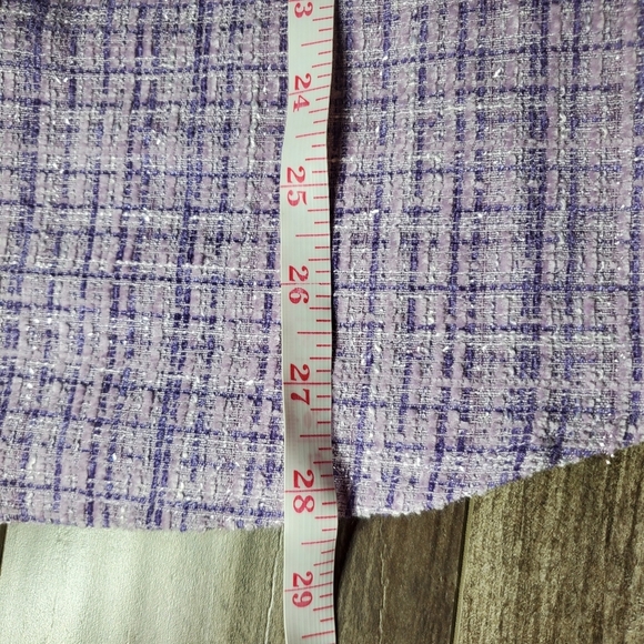NWT Andree by Unit Boutique Cotton Shacket Size Medium Purple Plaid Tweed Jacket - Picture 11 of 17